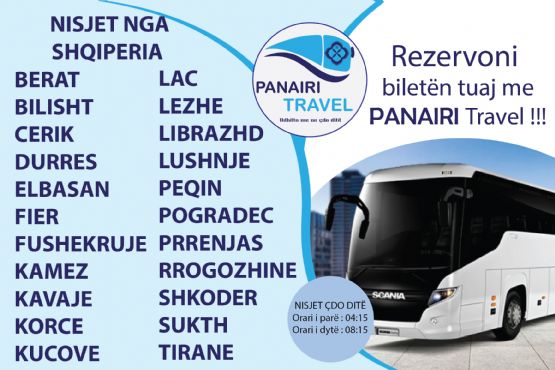 Bileta Autobusi KUCOVE KATERINI / Bileta Autobusi nga KUCOVE per KATERINI